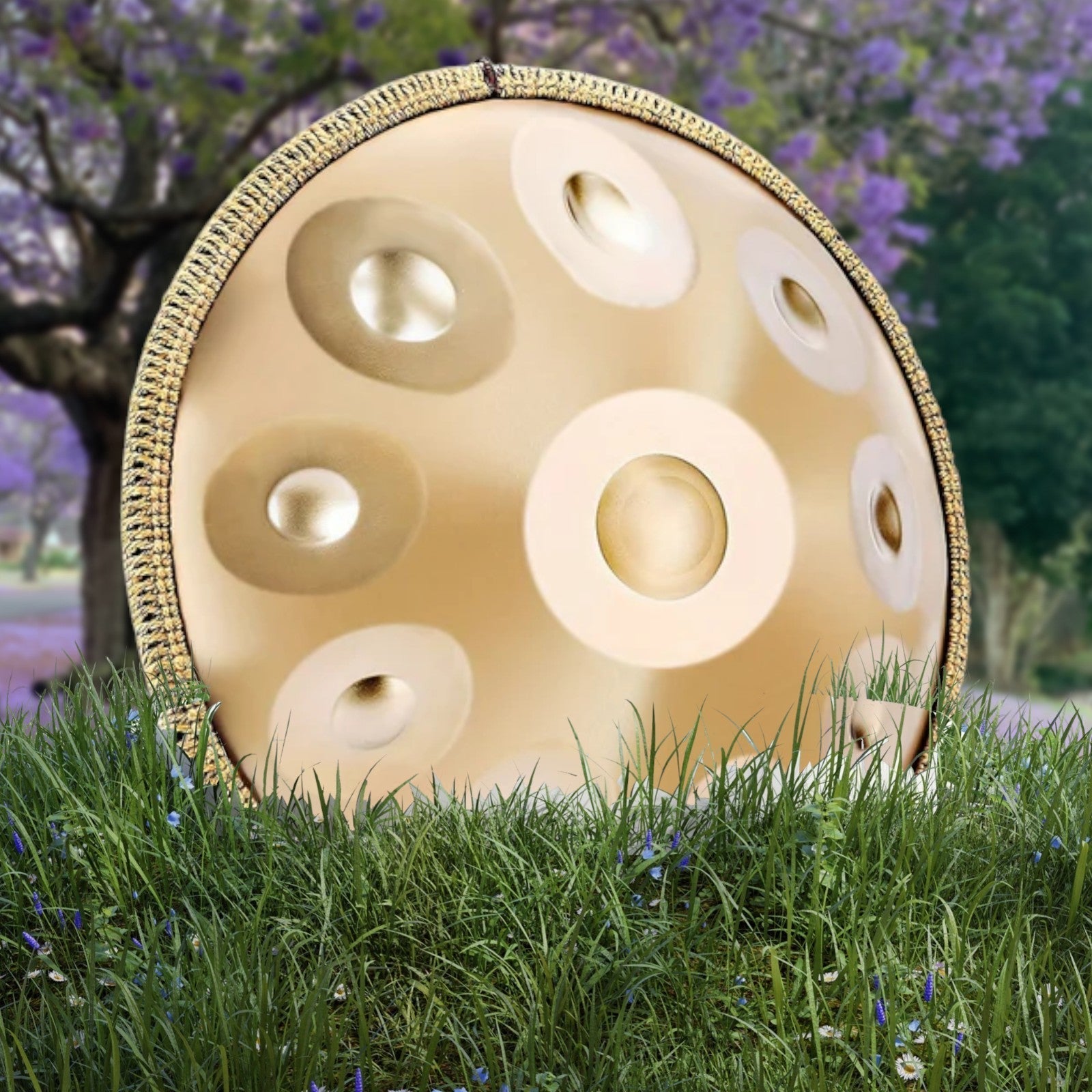 Handpan doré 10 notes Kurd en ré mineur 440 Hz