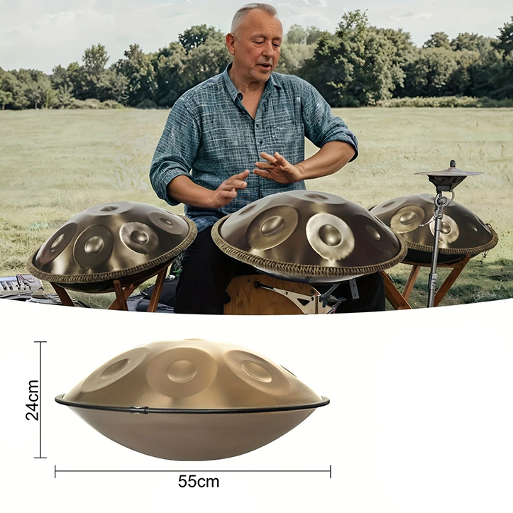 Handpan 10 notes Kurd en ré mineur 440 Hz